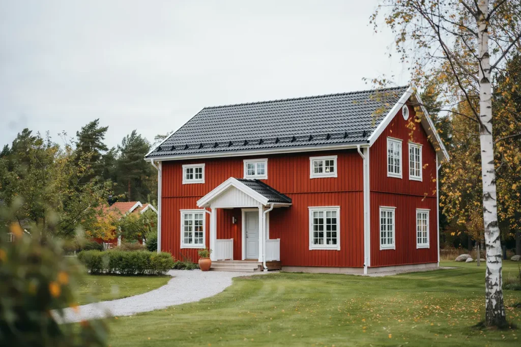 montering av sn rasskydd och nockt tning p villatak i rimbo roslagen