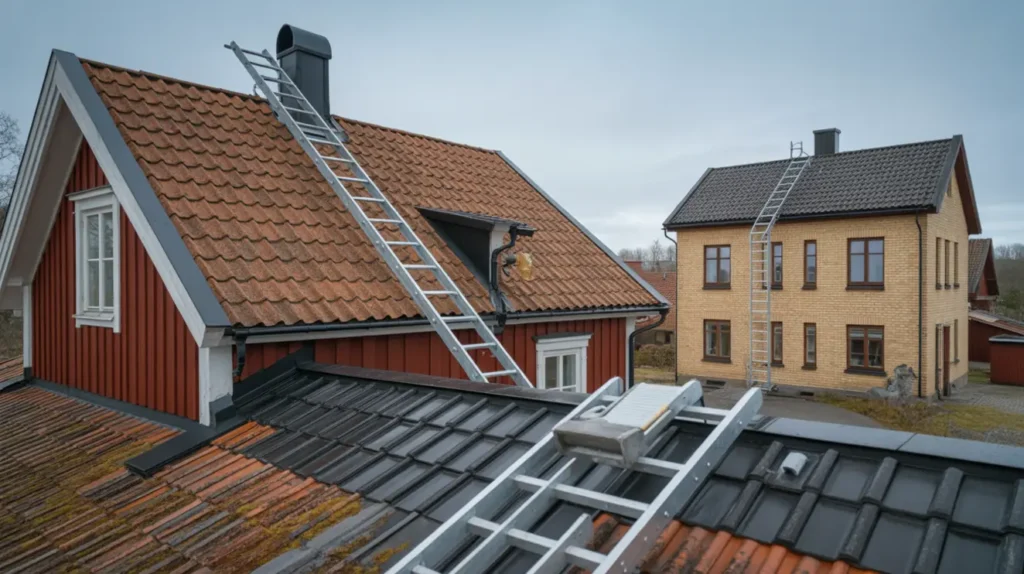 taks kerhet f r villa och brf krav takstege g ngbrygga glidskydd och livlinef sten f r godk nd besiktning